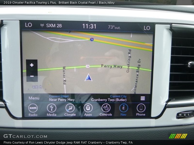 Navigation of 2019 Pacifica Touring L Plus