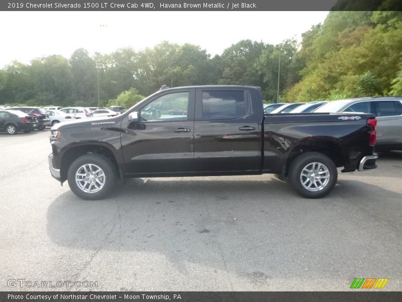 Havana Brown Metallic / Jet Black 2019 Chevrolet Silverado 1500 LT Crew Cab 4WD