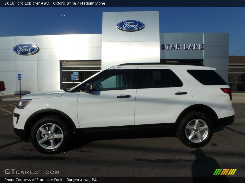 Oxford White / Medium Stone 2018 Ford Explorer 4WD