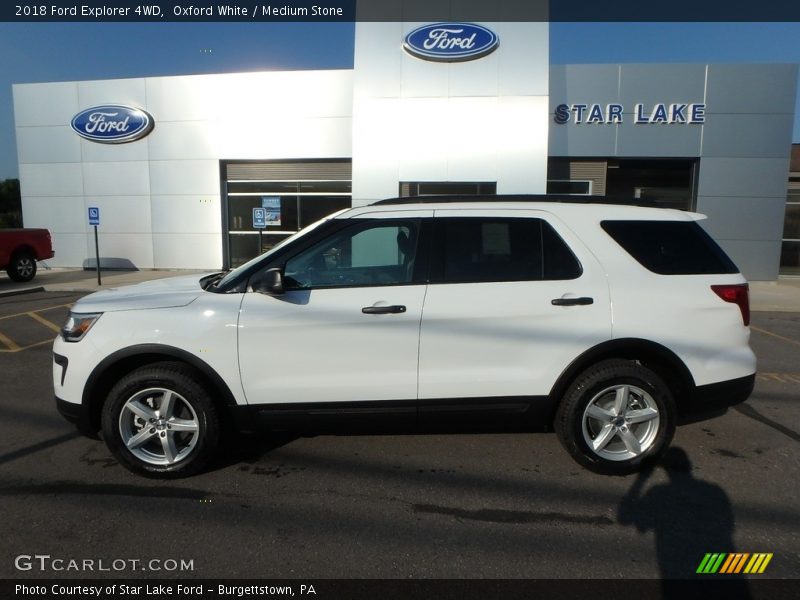 Oxford White / Medium Stone 2018 Ford Explorer 4WD