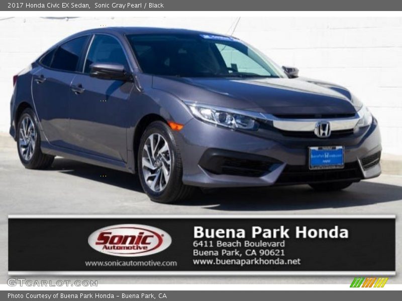 Sonic Gray Pearl / Black 2017 Honda Civic EX Sedan