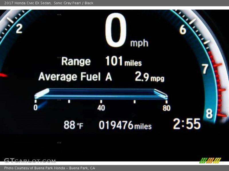 Sonic Gray Pearl / Black 2017 Honda Civic EX Sedan