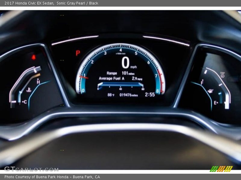 Sonic Gray Pearl / Black 2017 Honda Civic EX Sedan