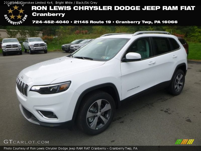 Bright White / Black/Ski Grey 2019 Jeep Cherokee Limited 4x4
