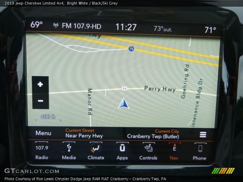 Bright White / Black/Ski Grey 2019 Jeep Cherokee Limited 4x4