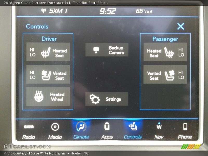 Controls of 2018 Grand Cherokee Trackhawk 4x4