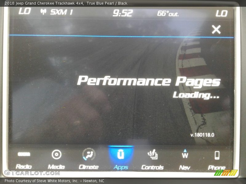 True Blue Pearl / Black 2018 Jeep Grand Cherokee Trackhawk 4x4