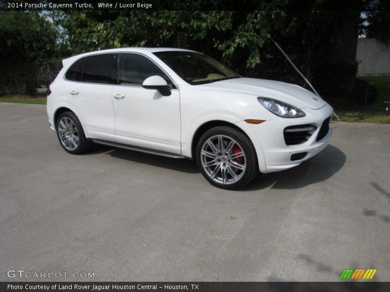 White / Luxor Beige 2014 Porsche Cayenne Turbo