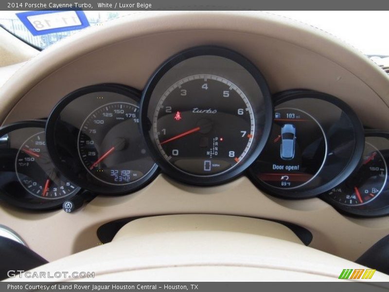 White / Luxor Beige 2014 Porsche Cayenne Turbo