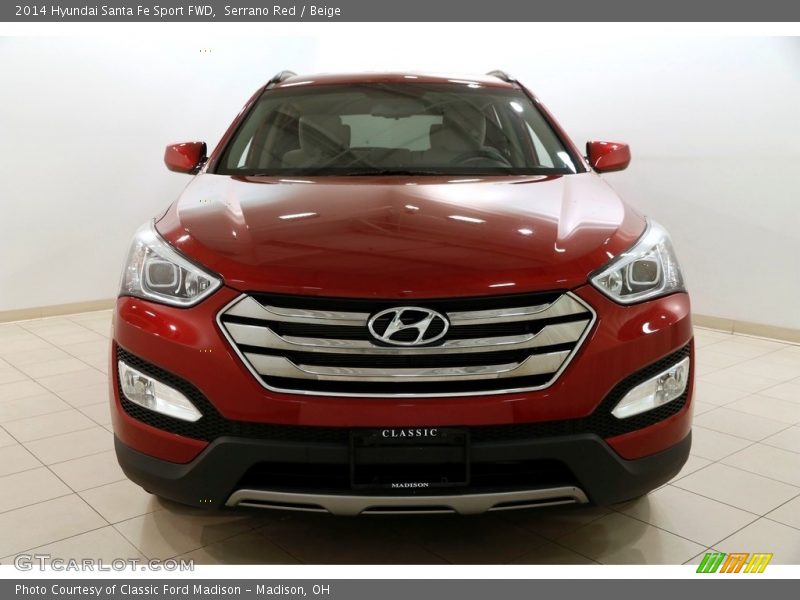 Serrano Red / Beige 2014 Hyundai Santa Fe Sport FWD