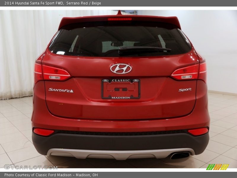 Serrano Red / Beige 2014 Hyundai Santa Fe Sport FWD