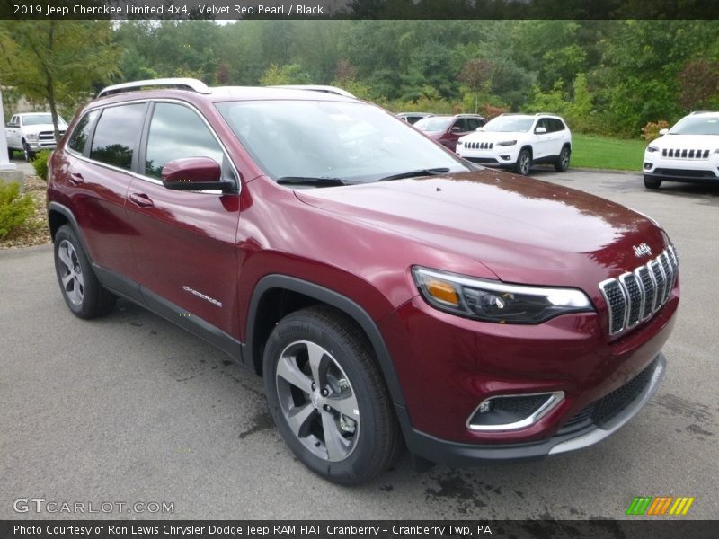 Velvet Red Pearl / Black 2019 Jeep Cherokee Limited 4x4