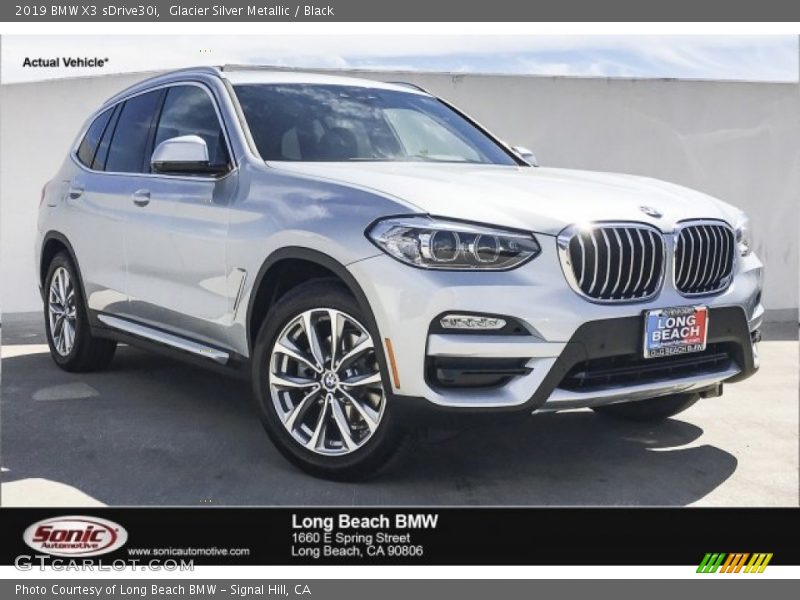 Glacier Silver Metallic / Black 2019 BMW X3 sDrive30i