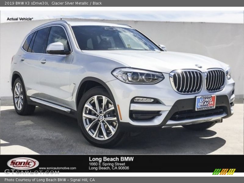 Glacier Silver Metallic / Black 2019 BMW X3 sDrive30i