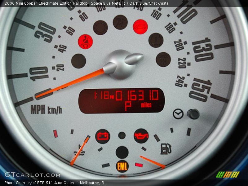 Space Blue Metallic / Dark Blue/Checkmate 2006 Mini Cooper Checkmate Edition Hardtop