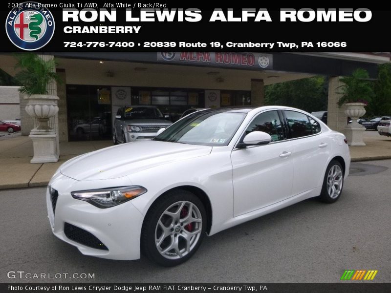 Alfa White / Black/Red 2018 Alfa Romeo Giulia Ti AWD