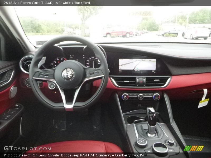 Alfa White / Black/Red 2018 Alfa Romeo Giulia Ti AWD
