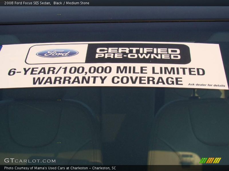 Black / Medium Stone 2008 Ford Focus SES Sedan