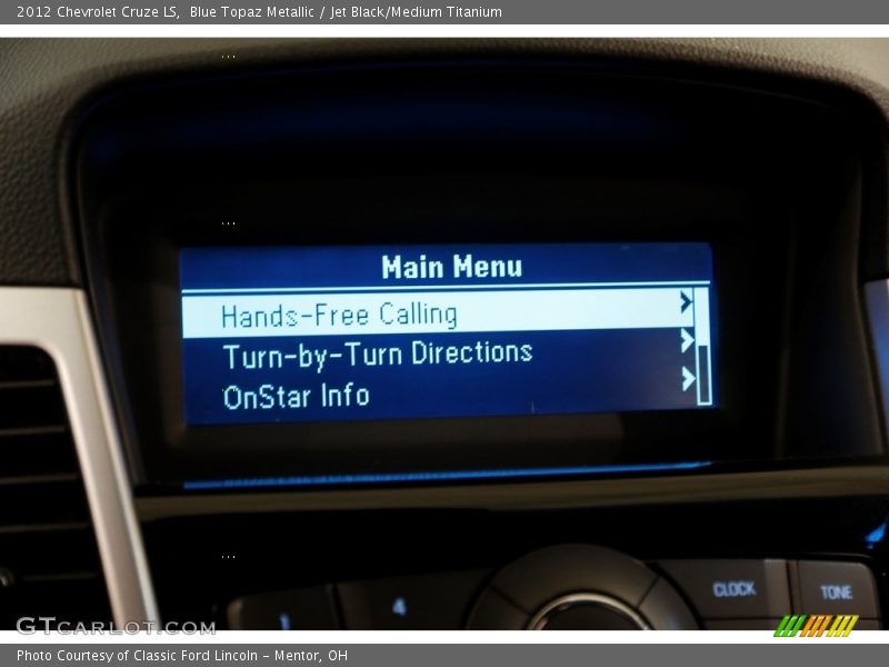 Blue Topaz Metallic / Jet Black/Medium Titanium 2012 Chevrolet Cruze LS