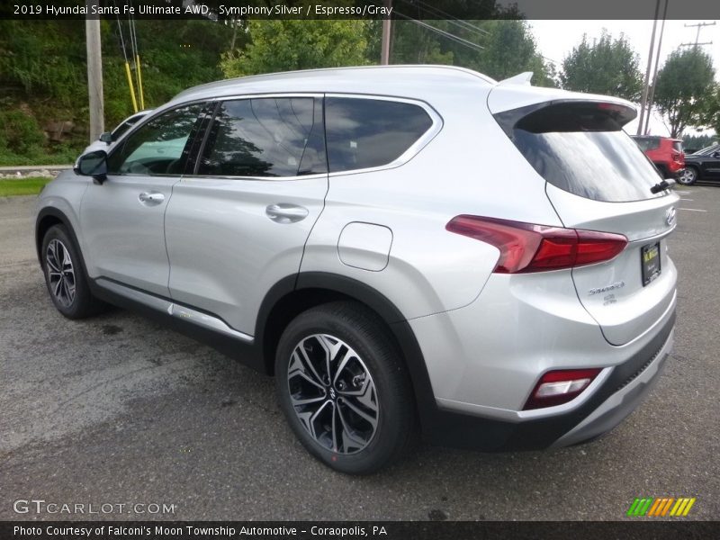 Symphony Silver / Espresso/Gray 2019 Hyundai Santa Fe Ultimate AWD