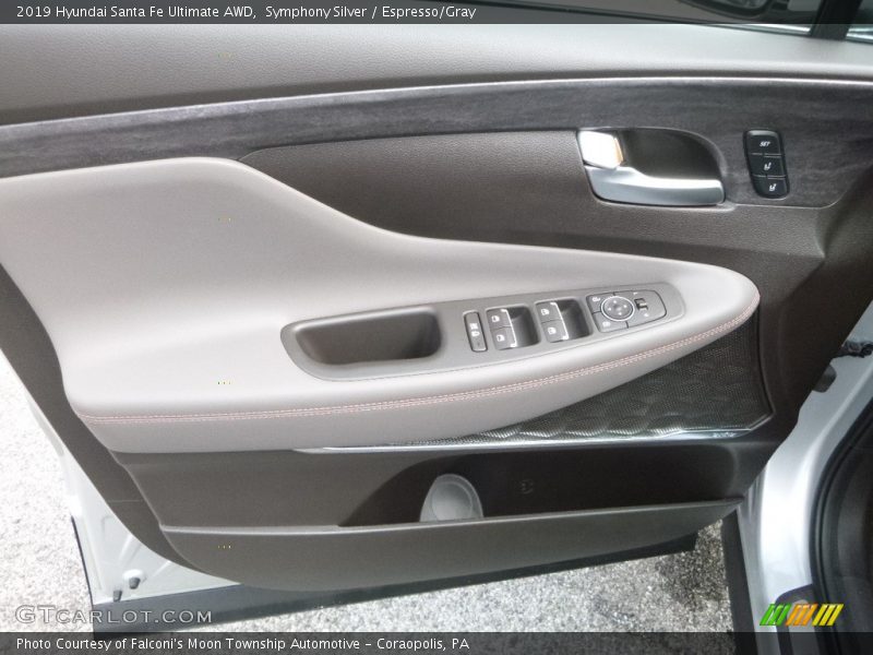Symphony Silver / Espresso/Gray 2019 Hyundai Santa Fe Ultimate AWD
