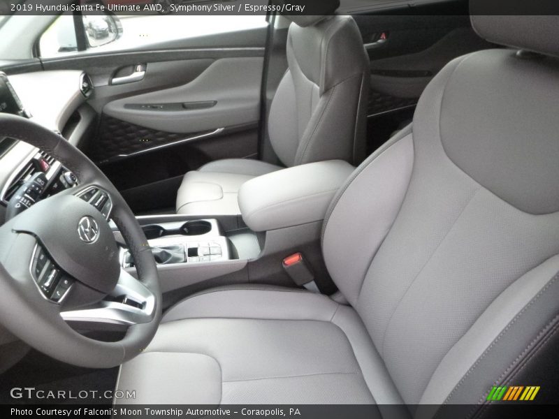 Symphony Silver / Espresso/Gray 2019 Hyundai Santa Fe Ultimate AWD