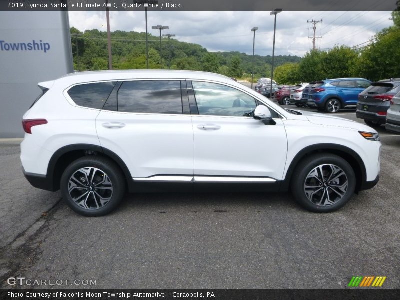 Quartz White / Black 2019 Hyundai Santa Fe Ultimate AWD