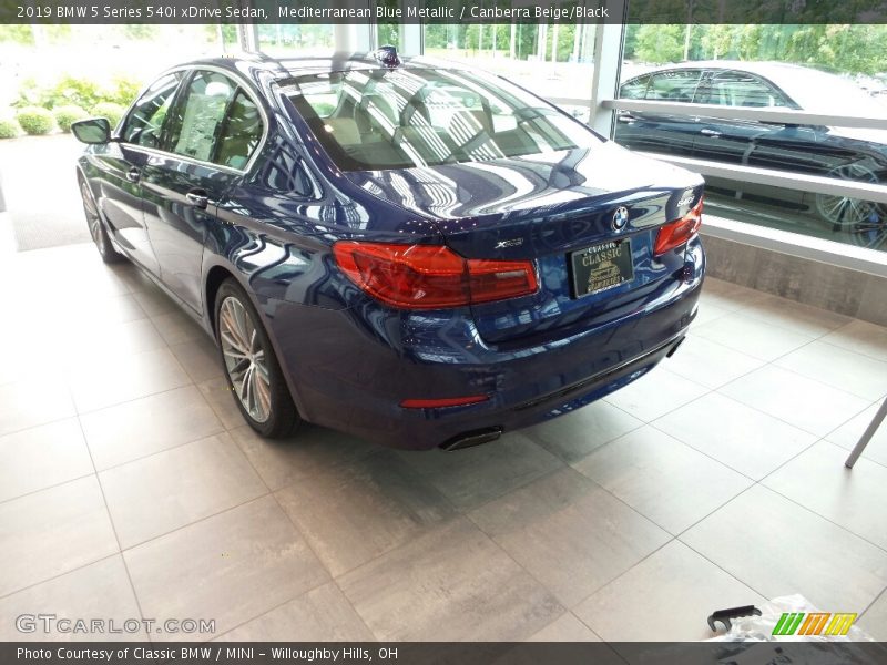 Mediterranean Blue Metallic / Canberra Beige/Black 2019 BMW 5 Series 540i xDrive Sedan