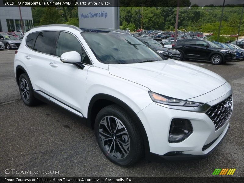 Quartz White / Black 2019 Hyundai Santa Fe Ultimate AWD