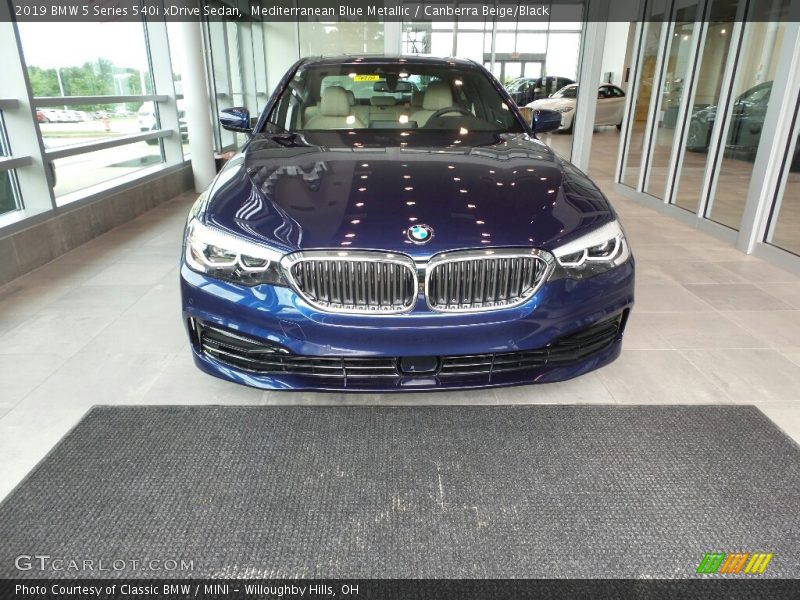 Mediterranean Blue Metallic / Canberra Beige/Black 2019 BMW 5 Series 540i xDrive Sedan