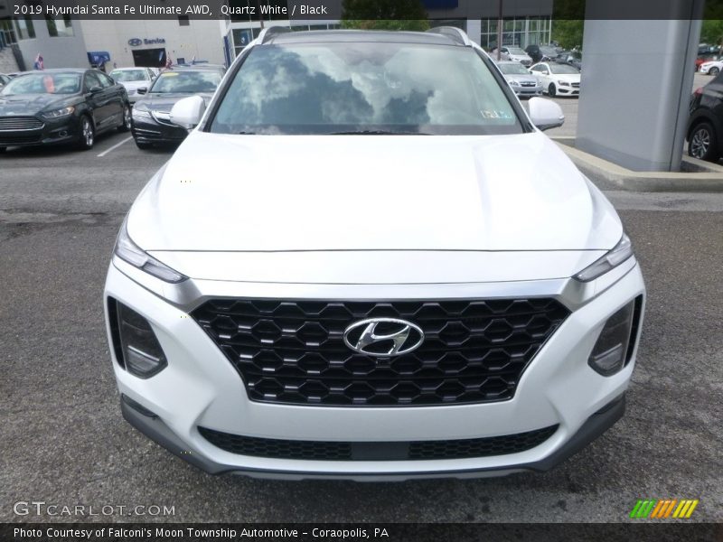 Quartz White / Black 2019 Hyundai Santa Fe Ultimate AWD