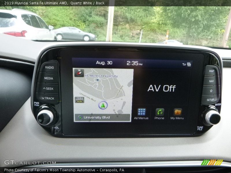 Quartz White / Black 2019 Hyundai Santa Fe Ultimate AWD