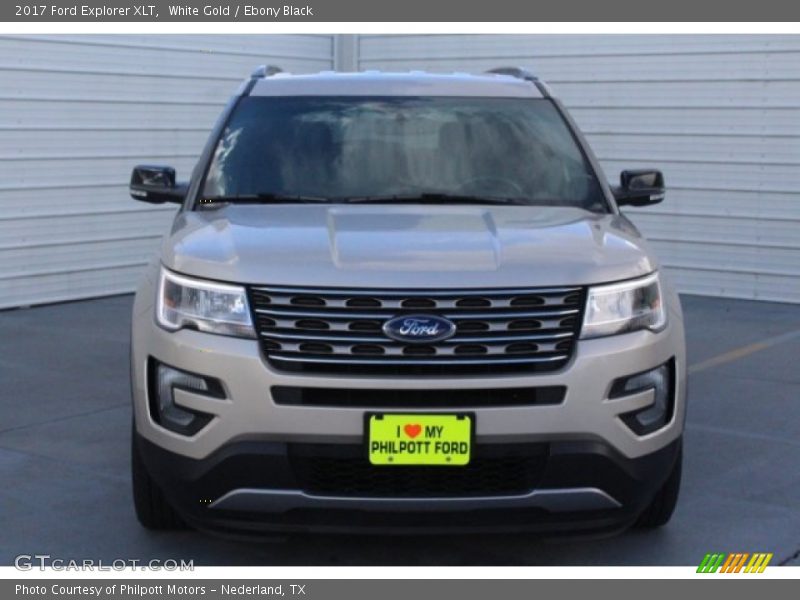 White Gold / Ebony Black 2017 Ford Explorer XLT