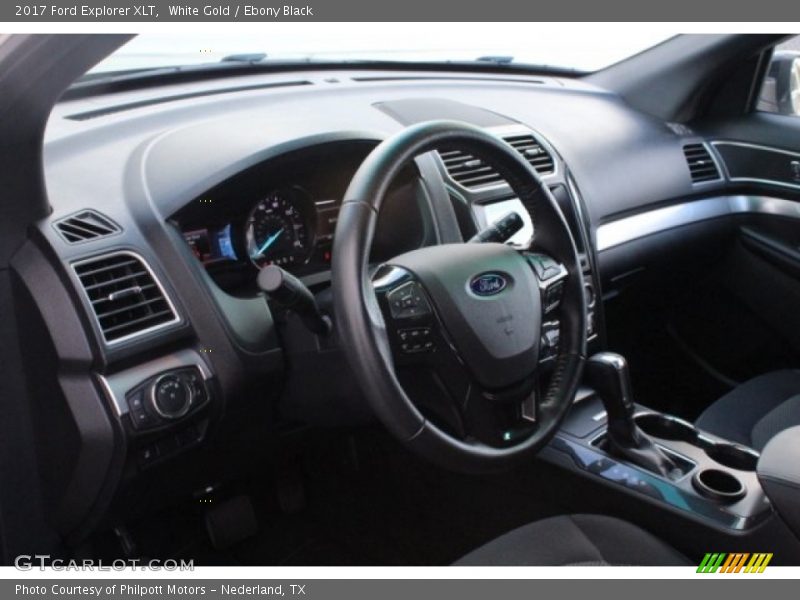 White Gold / Ebony Black 2017 Ford Explorer XLT