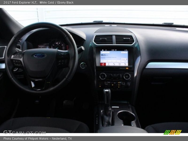 White Gold / Ebony Black 2017 Ford Explorer XLT