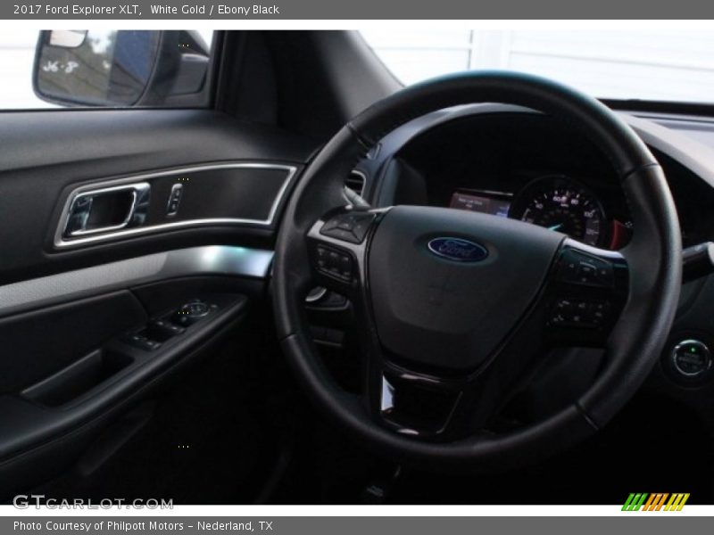 White Gold / Ebony Black 2017 Ford Explorer XLT