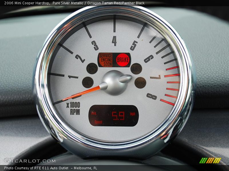 Pure Silver Metallic / Octagon Tartan Red/Panther Black 2006 Mini Cooper Hardtop