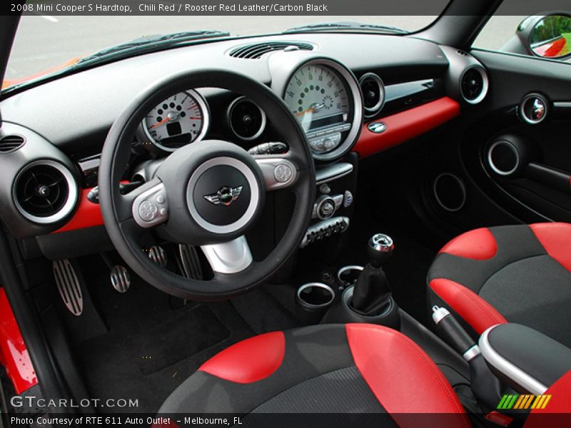 Chili Red / Rooster Red Leather/Carbon Black 2008 Mini Cooper S Hardtop