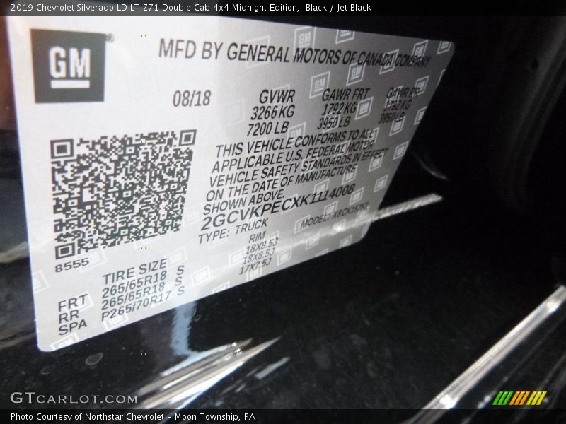 Black / Jet Black 2019 Chevrolet Silverado LD LT Z71 Double Cab 4x4 Midnight Edition