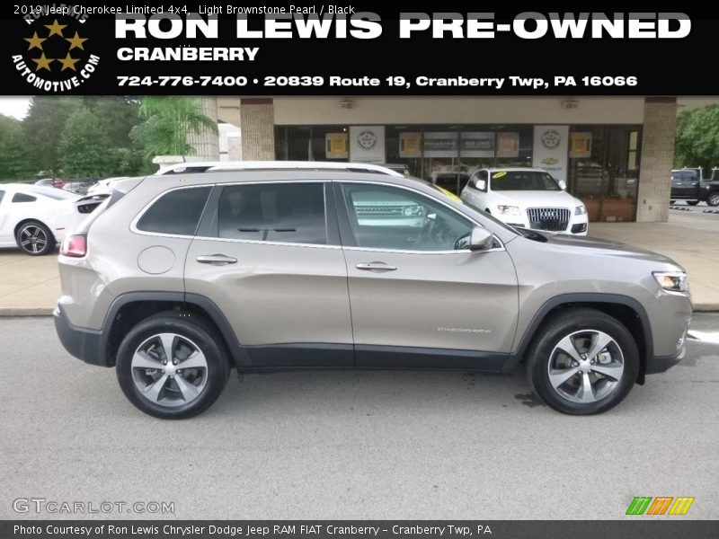 Light Brownstone Pearl / Black 2019 Jeep Cherokee Limited 4x4