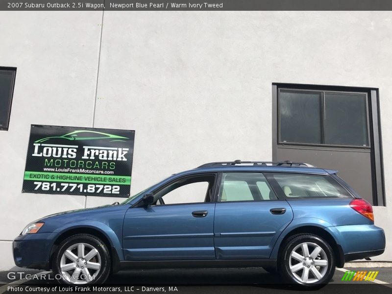 Newport Blue Pearl / Warm Ivory Tweed 2007 Subaru Outback 2.5i Wagon
