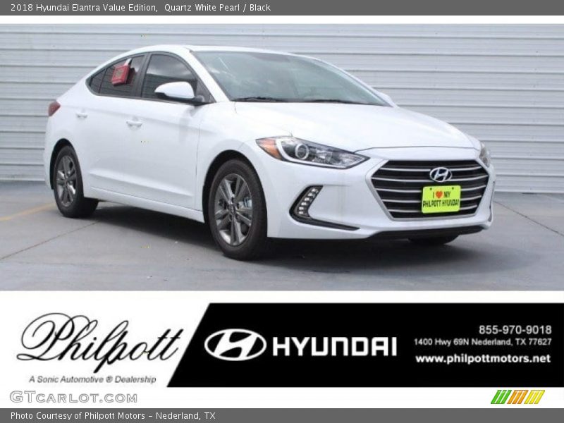 Quartz White Pearl / Black 2018 Hyundai Elantra Value Edition