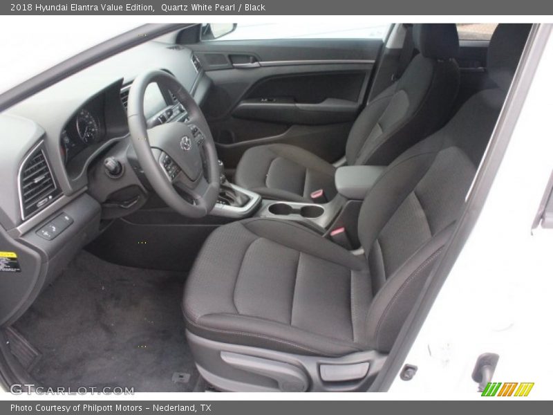Quartz White Pearl / Black 2018 Hyundai Elantra Value Edition