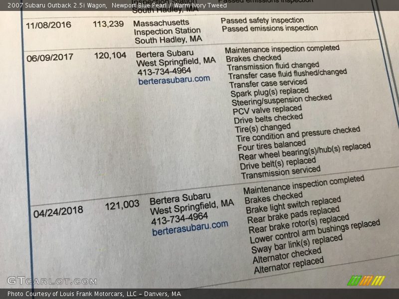 Newport Blue Pearl / Warm Ivory Tweed 2007 Subaru Outback 2.5i Wagon