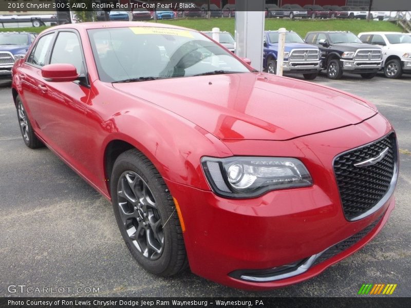 Redline Red Tri-Coat Pearl / Black 2016 Chrysler 300 S AWD