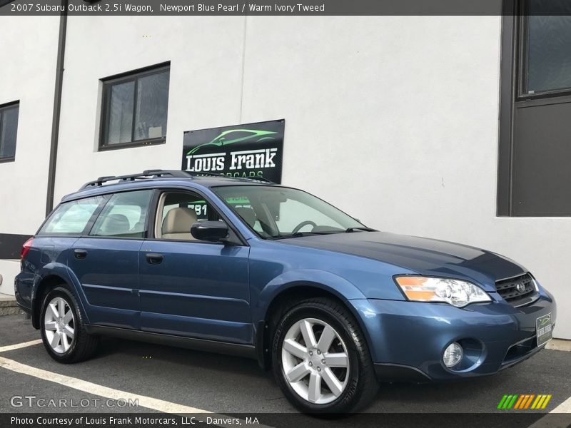Newport Blue Pearl / Warm Ivory Tweed 2007 Subaru Outback 2.5i Wagon