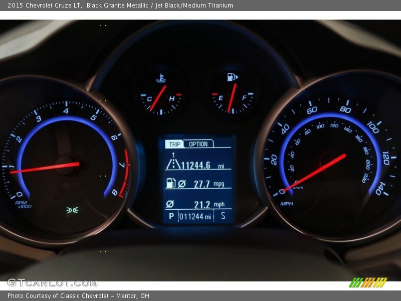 Black Granite Metallic / Jet Black/Medium Titanium 2015 Chevrolet Cruze LT
