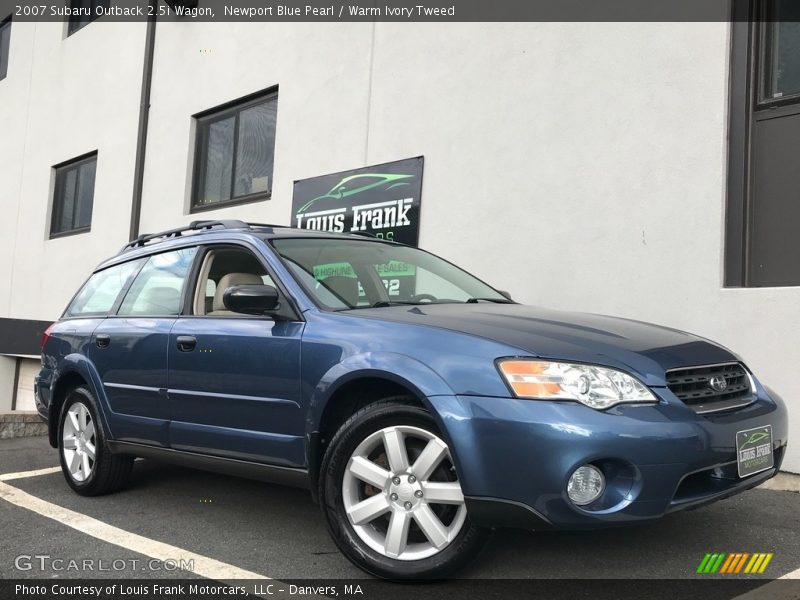 Newport Blue Pearl / Warm Ivory Tweed 2007 Subaru Outback 2.5i Wagon