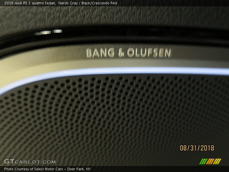 Nardo Gray / Black/Crescendo Red 2018 Audi RS 3 quattro Sedan