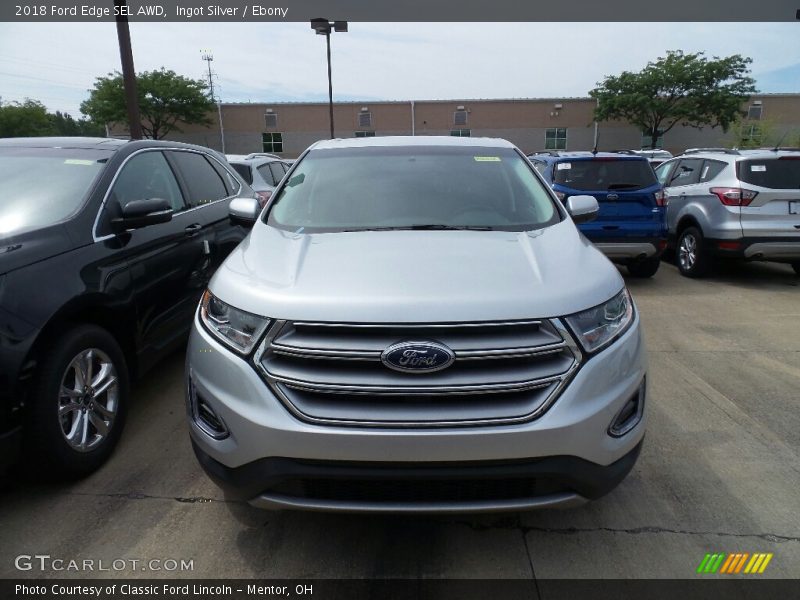 Ingot Silver / Ebony 2018 Ford Edge SEL AWD